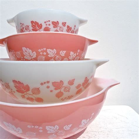 Pink gooseberry cinderella bowls - Vintage Pink Gooseberry Pyrex Cinderella Mixing Bowl - Vintage Pink Goose Berry Retro Kitchen Collectible Bowl, 4 qt Mixing Bowl 444 (1.1k) $ 65.00